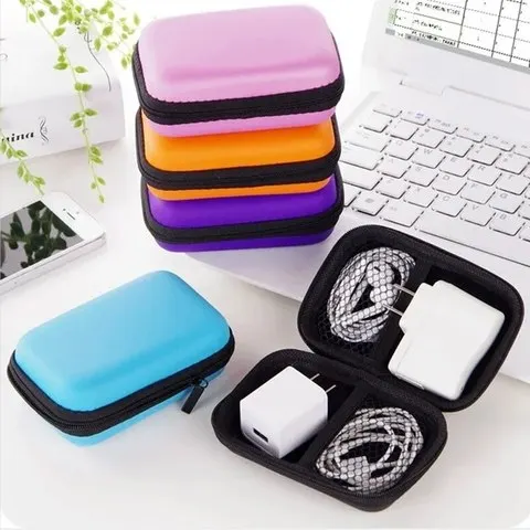 Bolsa de armazenamento de viagem para artigos diversos, estojo de carregamento para fone de ouvido, bolsa com zíper, portátil, organizador de cabos de viagem, armazenamento eletrônico