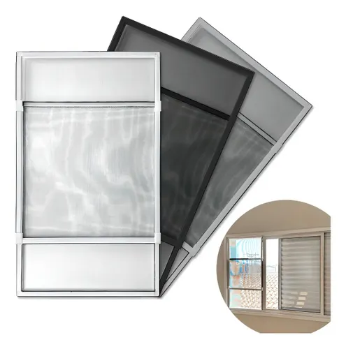 Tela Mosquiteira de Encaixe Regulável para Vãos e Janelas Cor Perfil Branco / Tela Branca