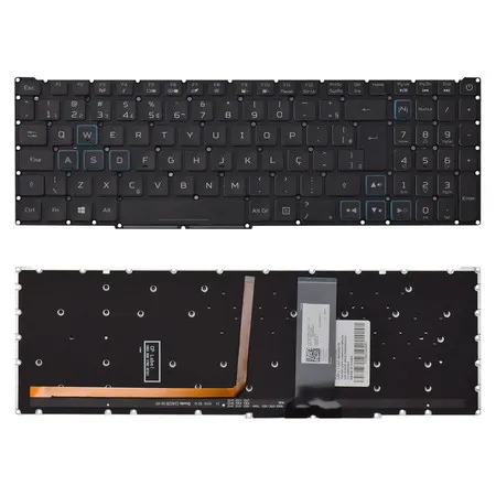 Teclado para Notebook compatível com Acer Predator PH315-52 Iluminação Azul