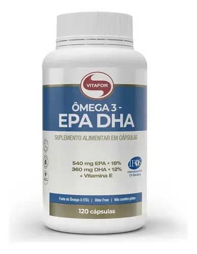 Gordura poli-insaturadas Vitafor Omega 3 EPA DHA - 120 em cápsula sem sabor de 120 un