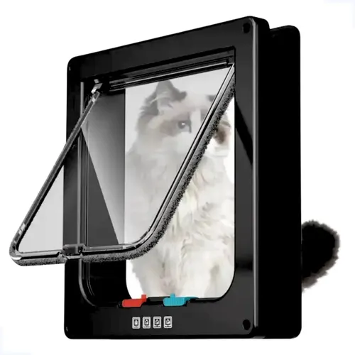 Porta Portinha Passagem Pet Gatos Cães Tamanho Xg 28x25cm Cor Preto