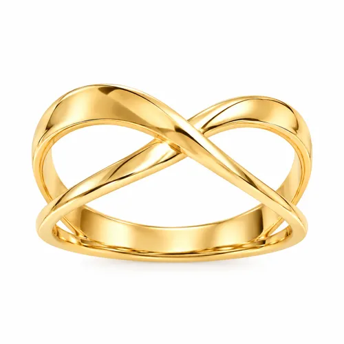 Anel Formato X em Ouro 18K