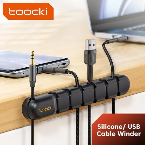 Toocki-Cable Wire Cord Organizer, 7 Holder Holder, USB Desktop Winder Clip, flexível para o Mouse, Teclado, Tipo C Cable Management