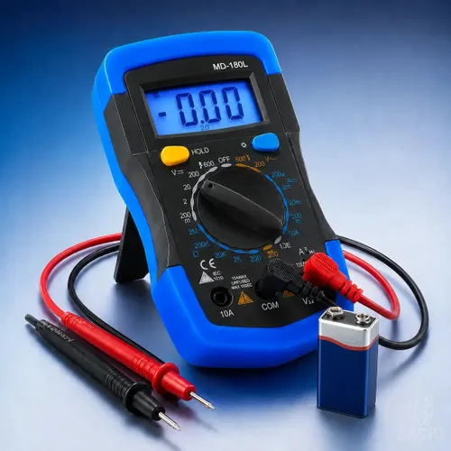 Multímetro Digital com Iluminação Bip Profissional Portátil Md-180l B Basto com Bateria