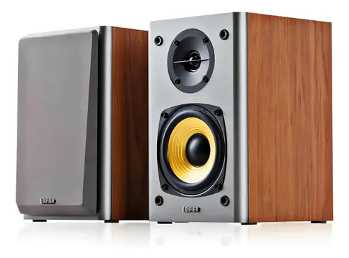 Monitores de estúdio castanhos Edifier R1000T4 de 24 W