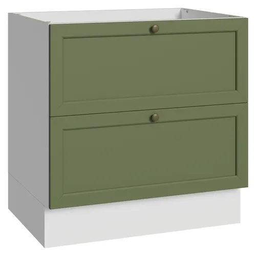 Balcão de Cozinha 80 x 60 cm 2 Gavetas (Sem Tampo) Branco/Verde Vik Madesa