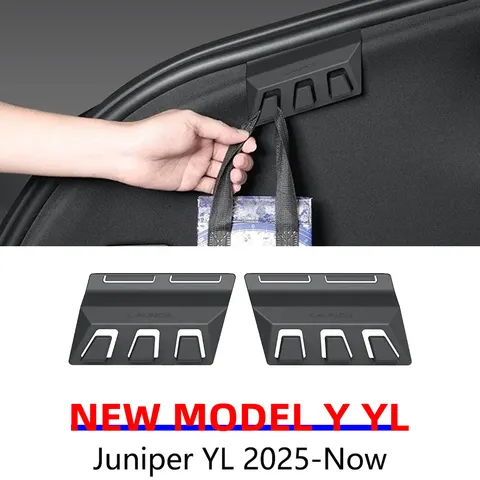 Para Tesla Model YL Y Juniper 2025 2026: Gancho Traseiro Oculto para Porta-Malas, Organizador, Suporte para Guarda-Chuva e Bolsa, Acessórios de Armazenamento para Carro (2 Peças)