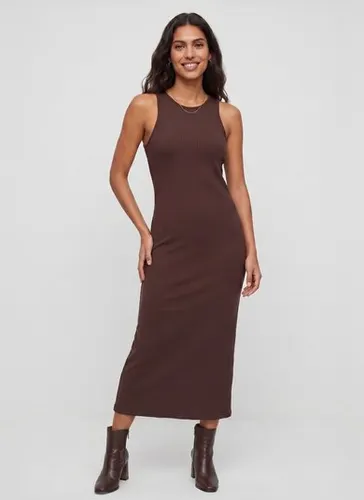 Vestido Regata Adulto em Ribana Canelada (Marrom) Just Basic