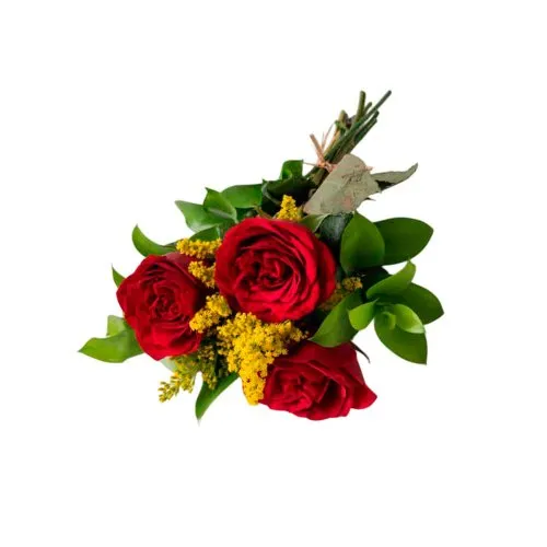 Buquê de 3 Rosas Vermelhas Tradicionais