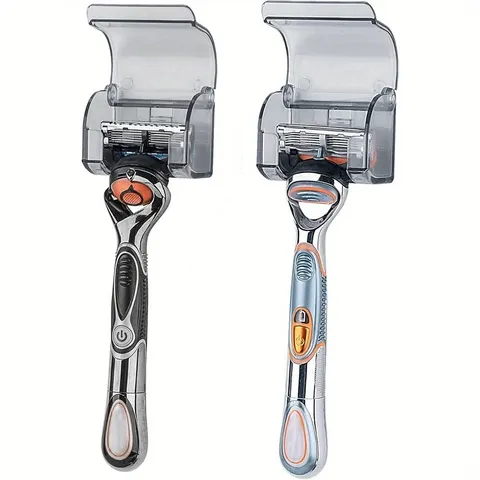 Suporte de Armazenamento para Barbeador Manual (2/1 Peças) - Organização e Armazenamento para Banheiro Suporte de Armazenamento Autoadesivo para Drenagem, Organizador de Viagem