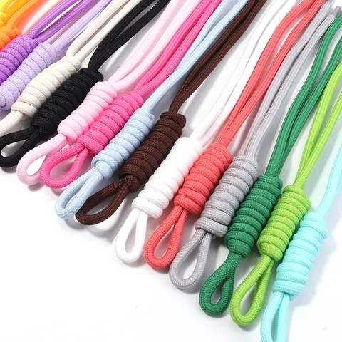 5 peças/lote 24-28cm Cordão Trançado Colorido Feito à Mão, Alça de Nylon para Chaveiro, Corda com Nó para DIY, Acessórios para Chaveiro, Pingente e Bolsa