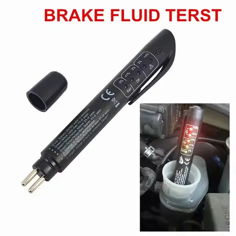 Testador universal de fluido de freio, ferramentas de diagnóstico de qualidade de óleo precisa, indicador led, caneta de teste de líquido, testador de óleo de freio automotivo