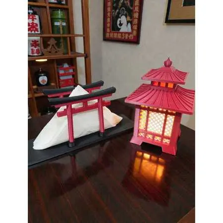 Kit Oriental de mesa II   Porta Guardanapo e  Luminaria de mesa
