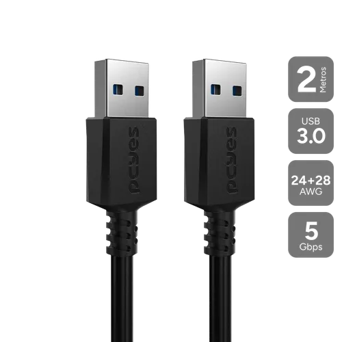 Cabo USB A 2.0 para USB A 3.0 PCYES 2M 5Gbps PUAM3-2