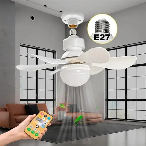 Ventilador de Teto Silencioso de 3 Modos com Lâmpada Controle Branco