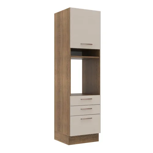 Torre Quente 60 x 60 cm 1 Porta 3 Gavetas Rustic/Crema Agata Madesa