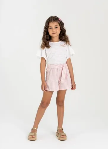Conjunto Infantil com Blusa e Shorts (Branco) Guloseima