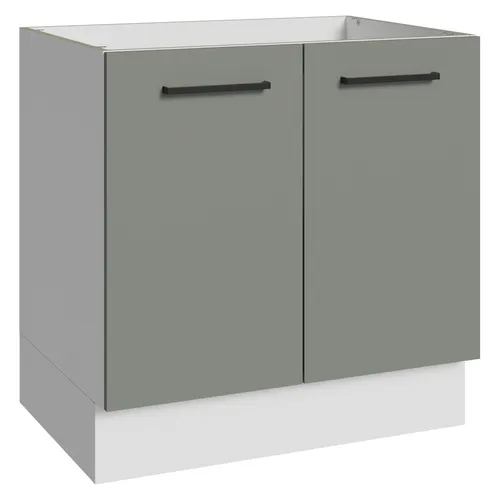 Balcão de Cozinha Madesa Agata 80 x 60 cm 2 Portas (Sem Tampo) Branco/Cinza