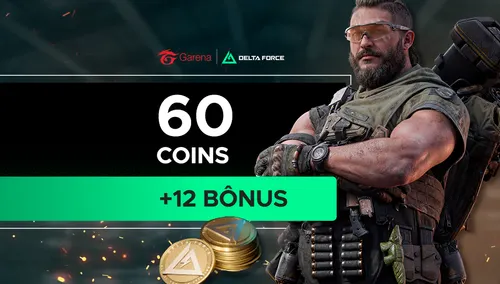Garena Delta Force Mobile - 60 Delta Coins + Bônus de 12