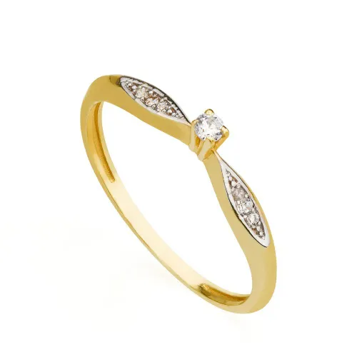 Anel Solitário em Ouro 18k com Zircônia