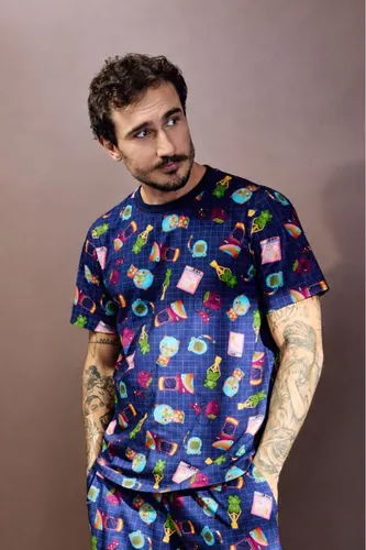 Kit Conjunto Pijama Masculino Estampa Arcade