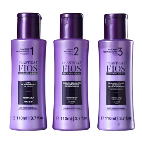 Progressiva Cadiveu Plástica dos Fios Kit Selagem Térmica 3 x 110 ml