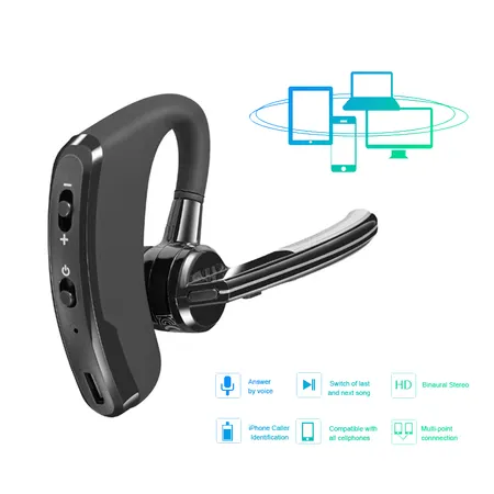  V8 Fone de Ouvido Bluetooth 5.0 sem Fio Headset Negócios Microfone Embutido Redução de Ruído Earbuds Mãos Livres para