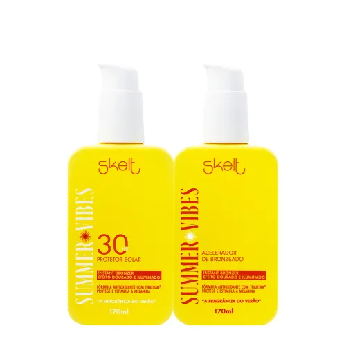 Kit Skelt Summer Vibes Bronzer FPS30 Acelerador Protetor Solar (2 Produtos)
