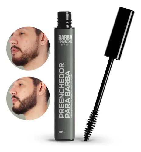 Preenchedor de Barba Escure Fios Anti Falhas Fixa 24h 8ml Cor Preto