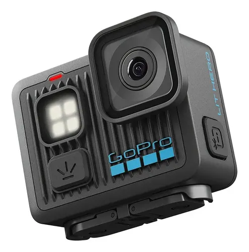 GoPro LIT HERO - Câmera de Ação Compacta à Prova d'água com Luz Integrada, Vídeo 4K60 Ultra HD, Foto de 12 MP, Tela Sensível ao toque, Estabilização HyperSmooth