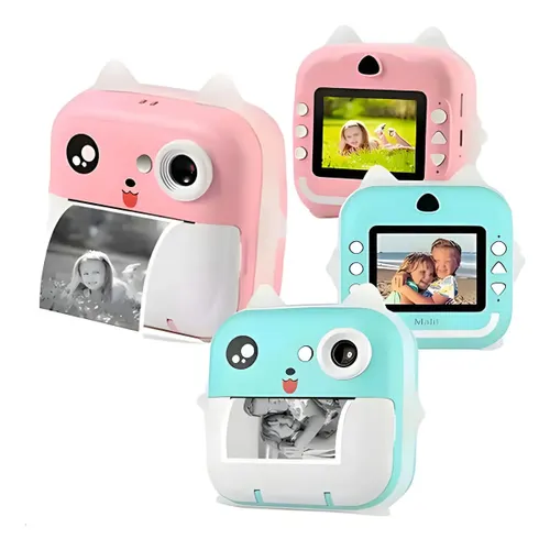 Câmera Infantil Instantânea Full Hd Fotos Jogos Divertidos Cor Rosa