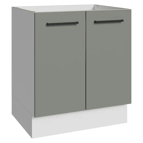 Balcão de Cozinha Madesa Agata 70 x 60 cm 2 Portas (Sem Tampo) Branco/Cinza