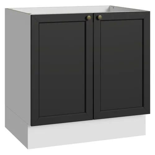 Balcão de Cozinha 80 cm 2 Portas (Sem Tampo) Branco/Preto Vik Madesa