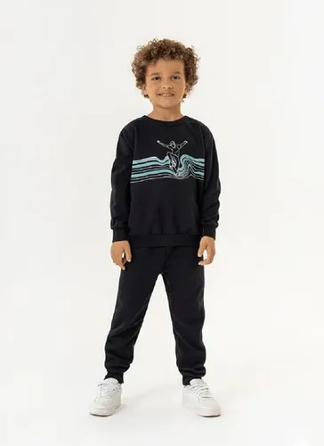 Conjunto em Moletinho Felpado Masculino Infantil (Preto) Guloseima