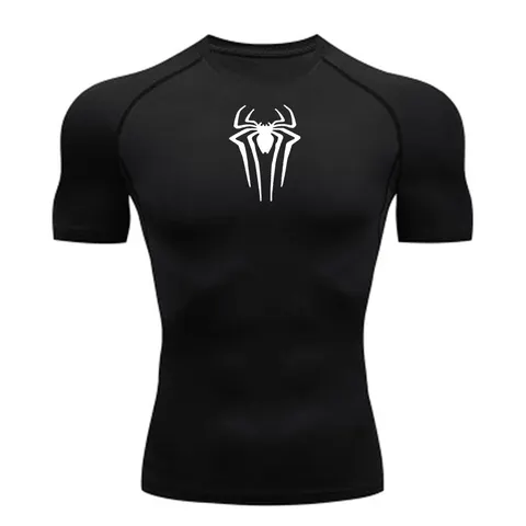 2025 compressão t camisa dos homens de manga curta esporte t fitness correndo sportswear ginásio elástico secagem rápida jogging camiseta topos