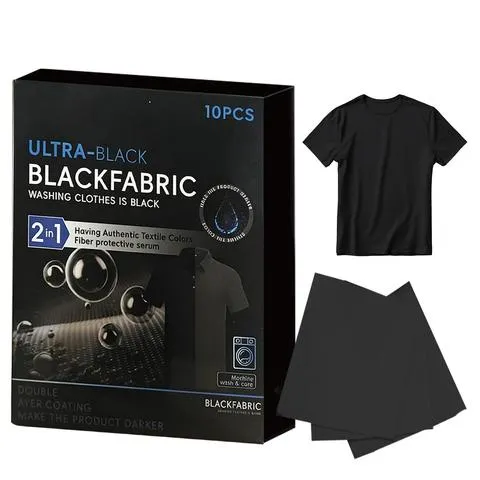 Folha de restauração de cores de roupas pretas, camisetas de linho de algodão, tablet de lavanderia, restauração de papel de lavanderia preto para máquina de lavar, com 10 peças