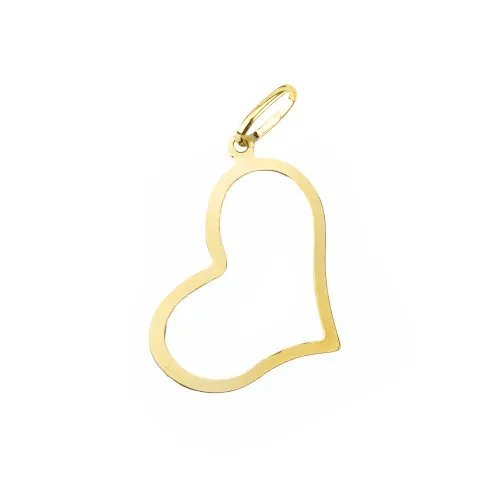 Pingente Coração Contorno 2,0cm em Ouro 18K