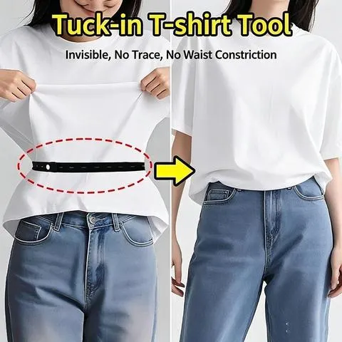 Cinto Ajustável Elástico para Camisa: Ferramenta Antiderrapante e Antirrugas para Fixação de Bainhas de Camisetas e Roupas