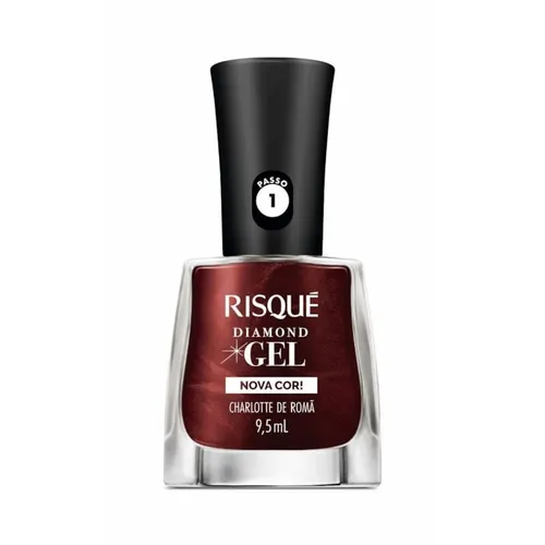 Esmalte Risqué Diamond Gel Metálico Charlotte de Romã 9,5ml