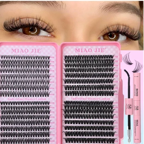 Kit de Extensões de Cílios DIY WINKLURE com 800 Unidades de Cílios em Cachos 80D/100D, Cílios Individuais Mistos de 9-18mm