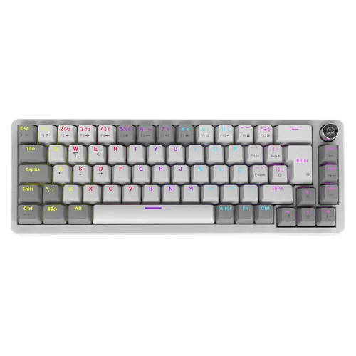 Teclado Mecânico PCYES Mecka 65% ABNT2 Outemu Blue com Knob e RGB Rainbow TPMKWGBL