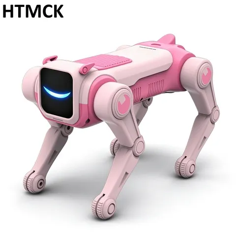 Brinquedo de Cachorro Robótico Inteligente Elétrico HTMCK para Crianças, Interativo, com Acrobacias, Comando de Voz, Dança Programável, Presente de Aniversário para Pets