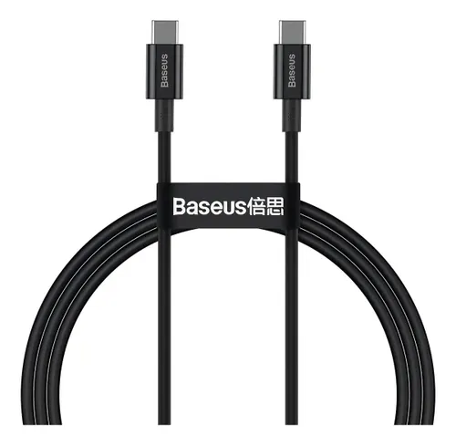 Cabo Turbo Usb-c P/ Usb-c Baseus Superior Series 100w 1m Cor Preto