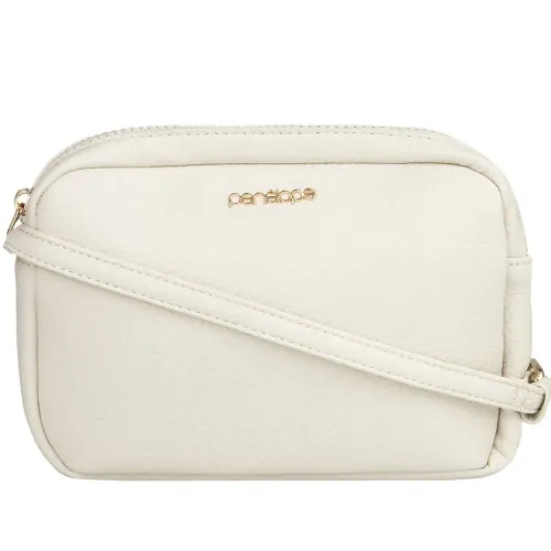 Bolsa Transversal Pequena Penélope Texturizada Off White