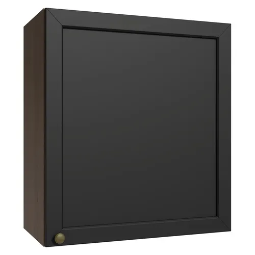 Armário Aéreo 60 cm 1 Porta Rustic/Preto Vik Madesa