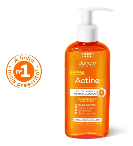 Gel de Limpeza Facial Darrow Actine Pele Oleosa e Acneica 140g