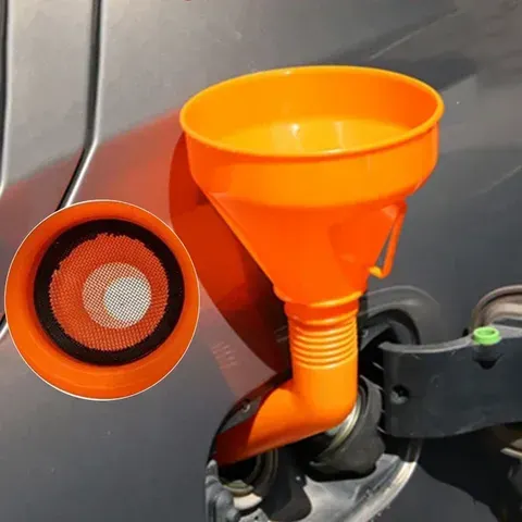 Funil de Reabastecimento com Filtro para Motocicletas, Funil de Óleo para Motor, Funil de Boca Longa para Carros, Ferramentas de Reparo Automotivo