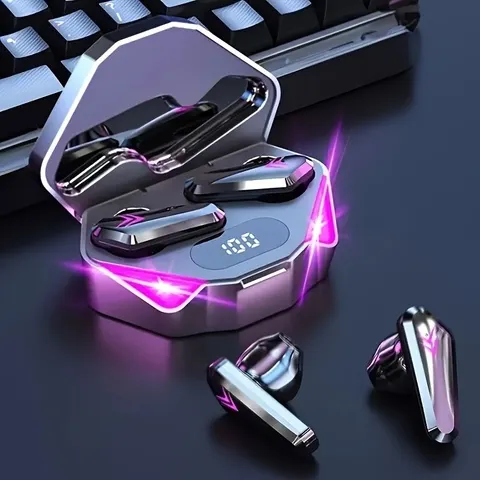 X15 tws sem fio bluetooth fone de ouvido display led gamer fones com microfone sem fio com cancelamento ruído bluetooth