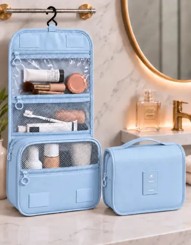 Necessaire Organizadora Malas Viagem Maquiagem Higiene Azul Notnull