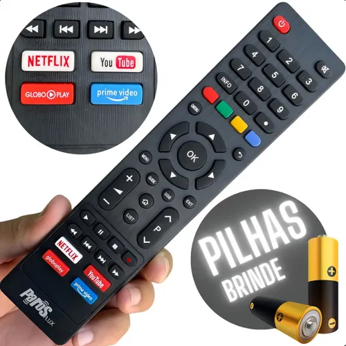 Controle Remoto para Tv Philco Smart Teclas Netflix, Youtube, Globoplay e Prime Video